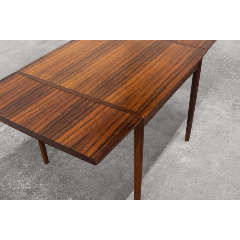 Rosewood vintage dining table by Poul Hundevad, Denmark 1960s