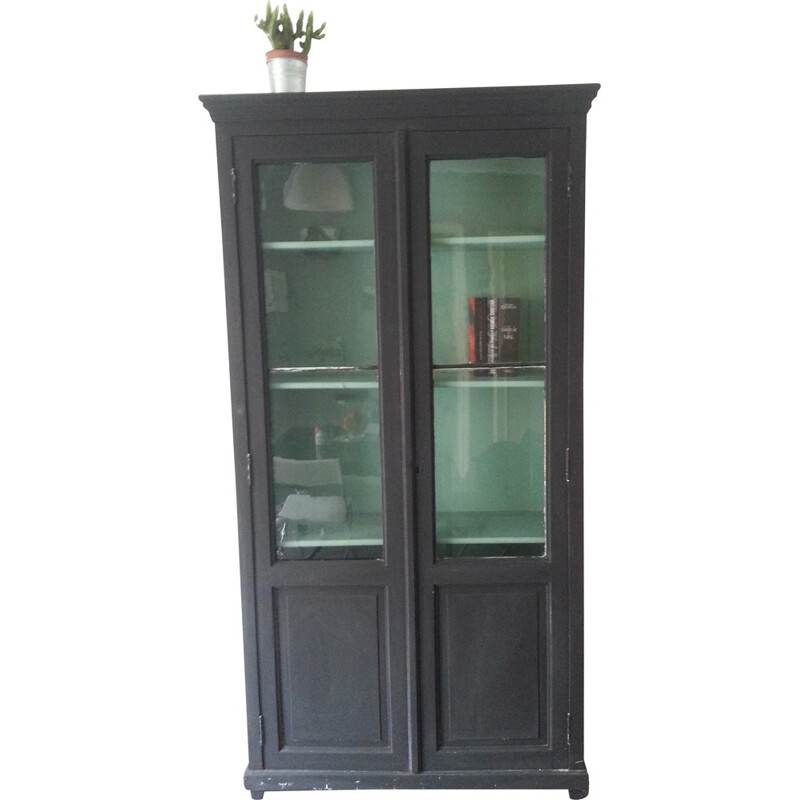 Vintage bookcase with glass doors - 1930s