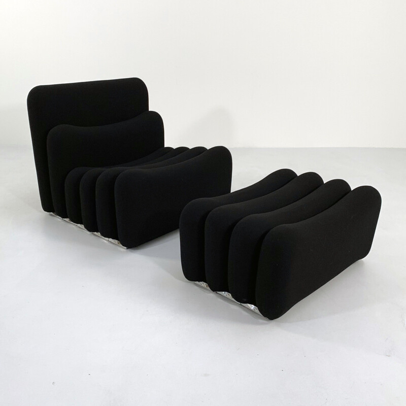 Fauteuil avec ottoman modulaire vintage de Joe Colombo pour Sormani, 1960