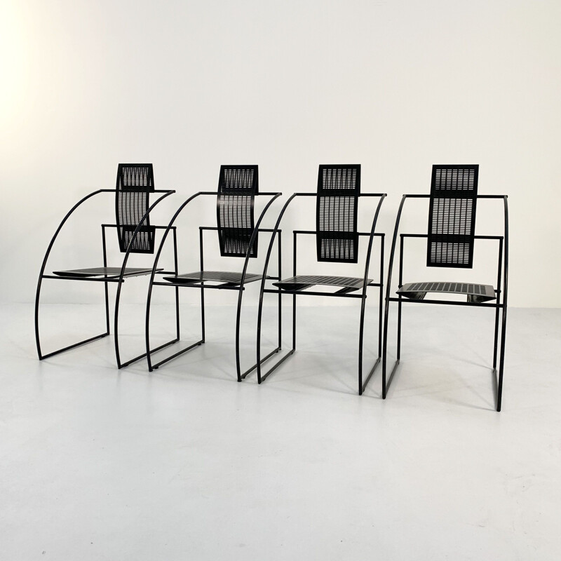 Vintage Quinta black metal chair by Mario Botta for Alias, 1980s