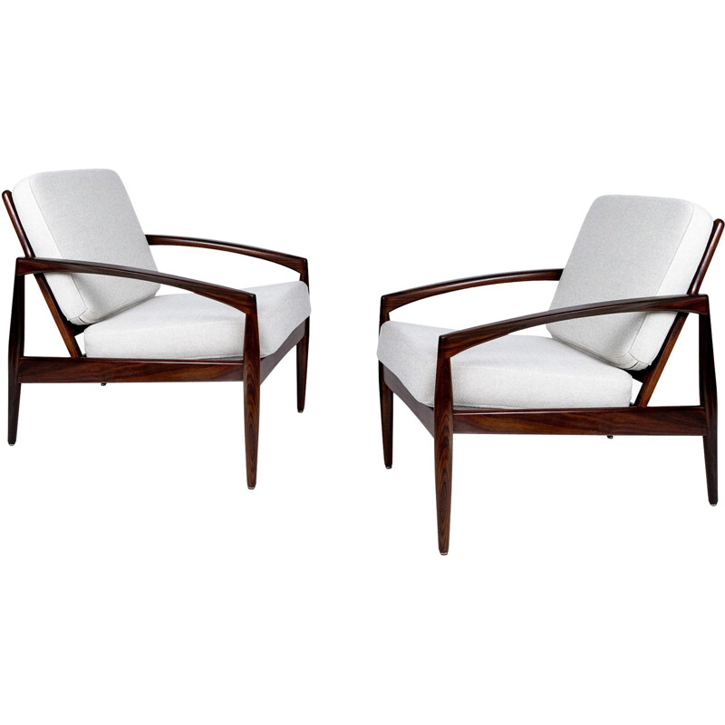 Pair of Magnus Olesen "Paper Knife" armchairs in rosewood, Kai KRISTIANSEN - 1950s