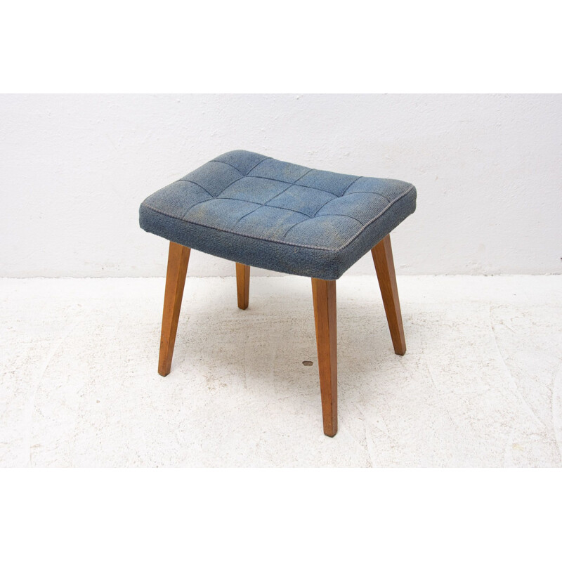 Mid century beech wood footrest, Czechoslovakia 1960s