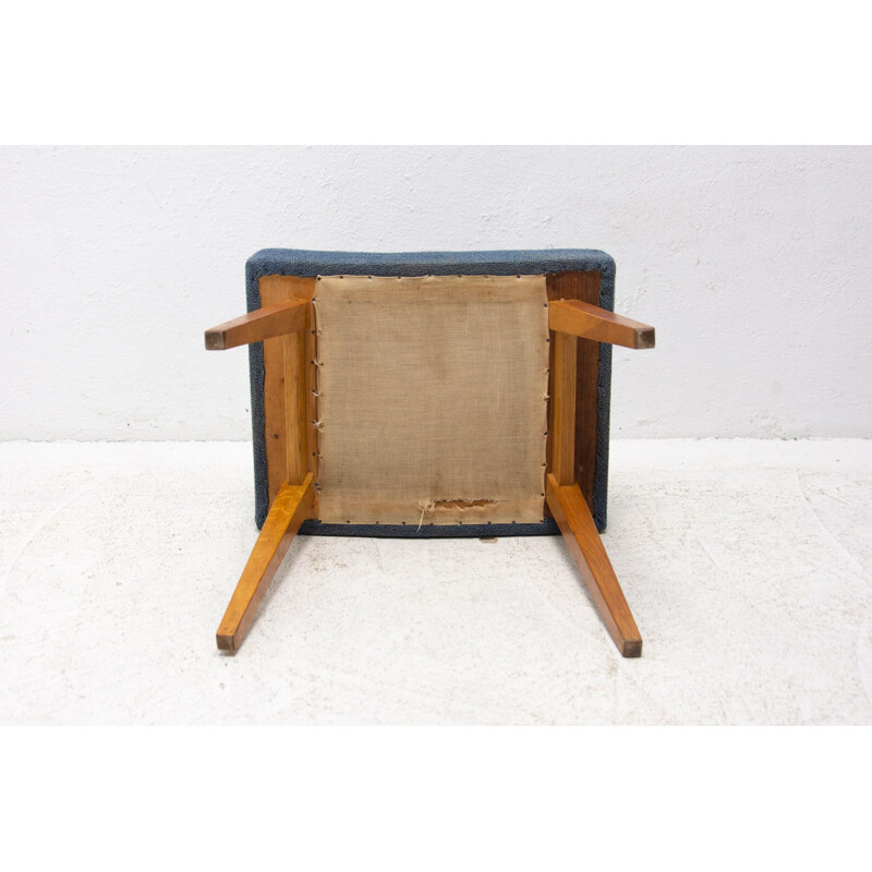 Mid century beech wood footrest, Czechoslovakia 1960s