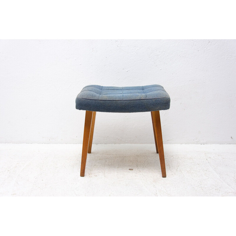 Mid century beech wood footrest, Czechoslovakia 1960s