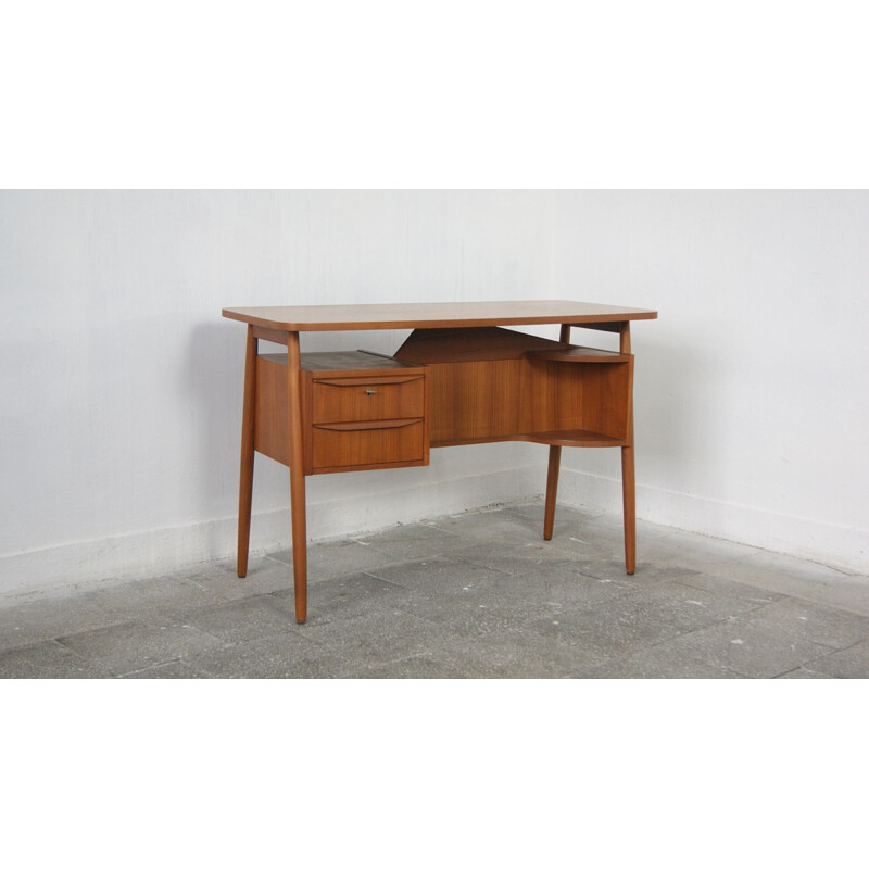 Mid-century teak desk by Gunnar Nielsen for Tibergaard, Denmark 1960s