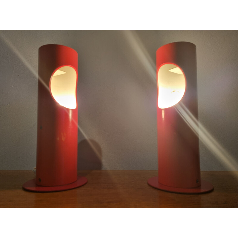 Pair of vintage table lamps by Josef Hurka for Napako, 1970