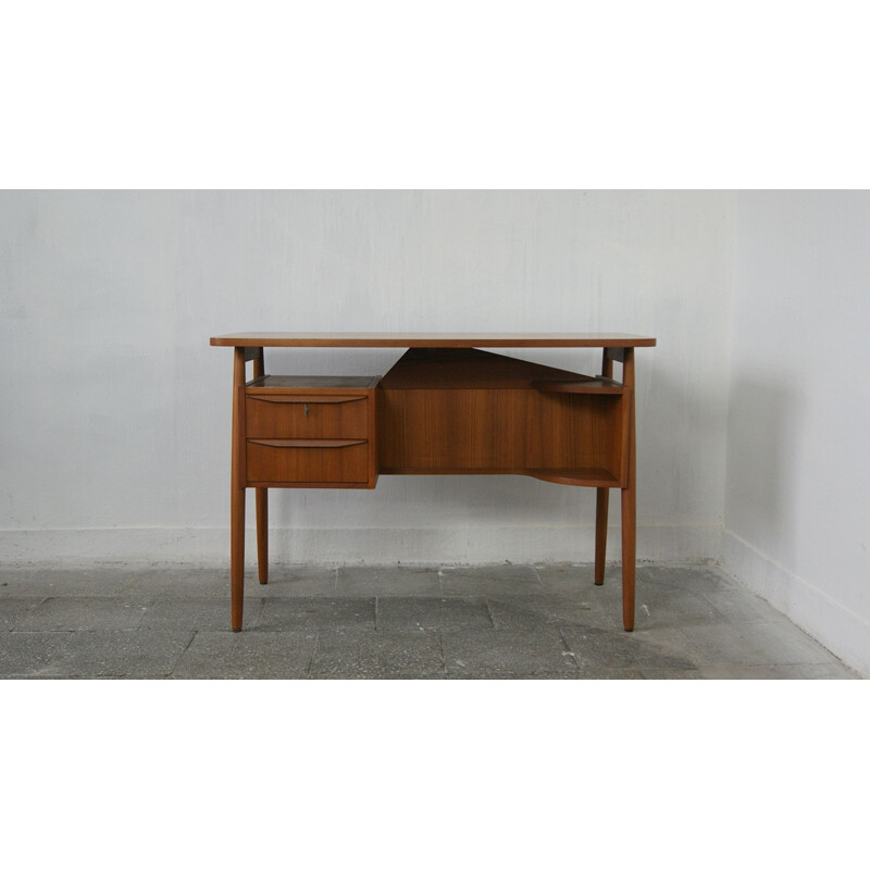 Mid-century teak desk by Gunnar Nielsen for Tibergaard, Denmark 1960s