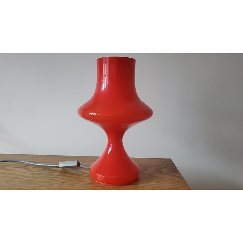 Mid century glass table lamp by Tabery, 1970s