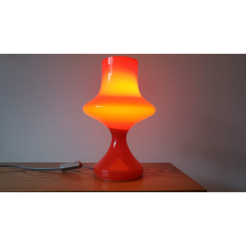 Mid century glass table lamp by Tabery, 1970s