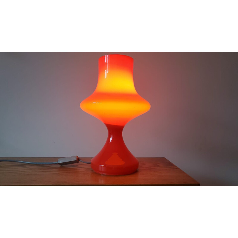Vintage glazen tafellamp van Tabery, 1970