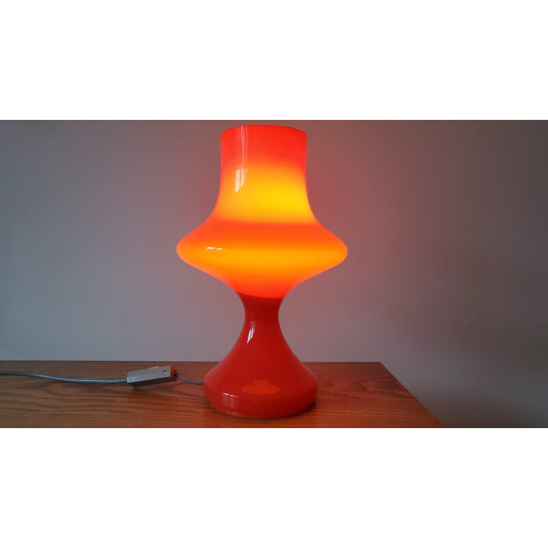 Mid century glass table lamp by Tabery, 1970s