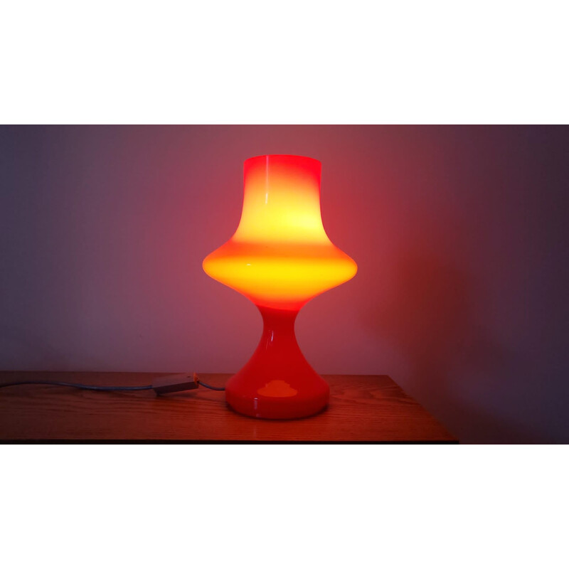 Mid century glass table lamp by Tabery, 1970s