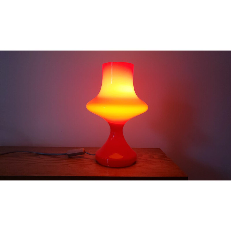 Mid century glass table lamp by Tabery, 1970s