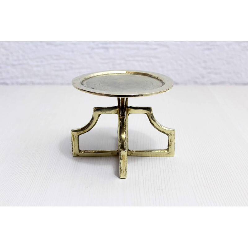 Vintage modernist brass candlestick, 1960