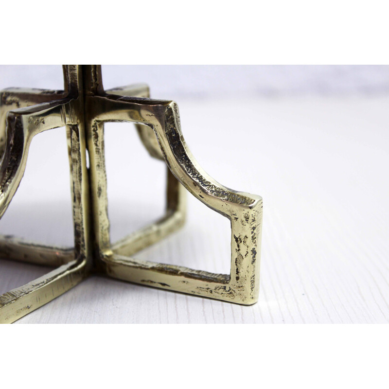 Vintage modernist brass candlestick, 1960