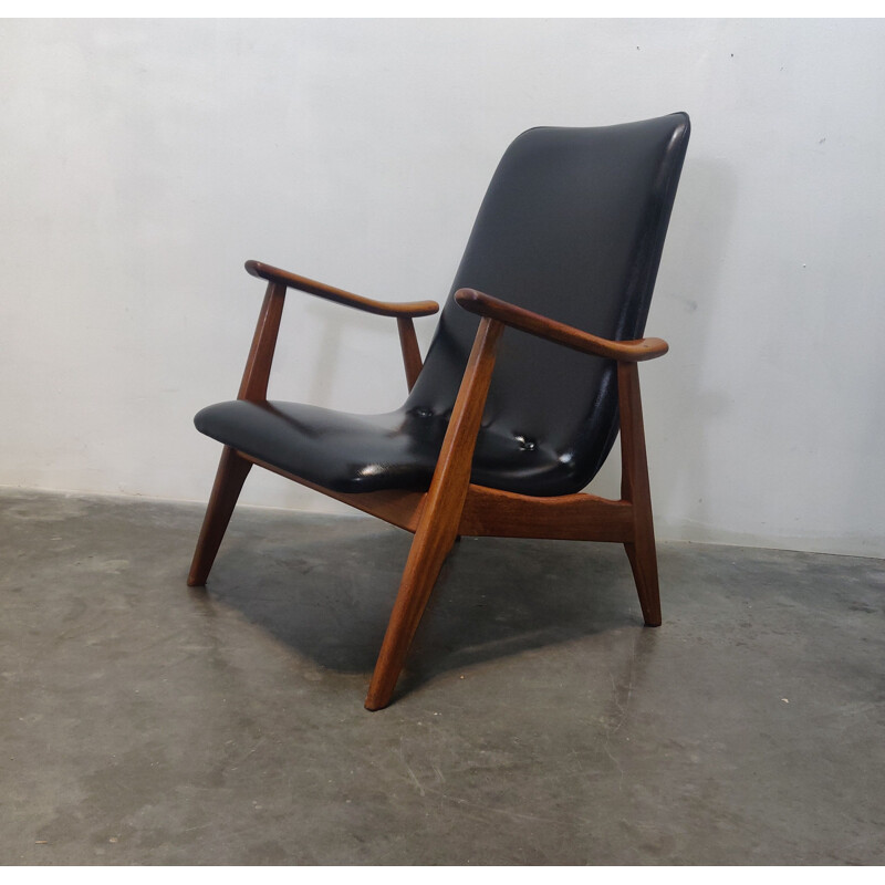 Teak vintage armchair by Louis van Teeffelen for WéBé, 1960s