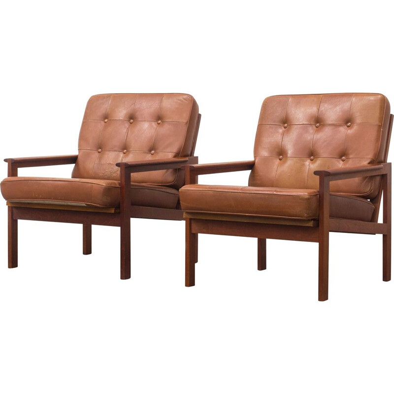 Pair of vintage armchairs by Illum Wikkelsø for Niels Eilersen, 1960s