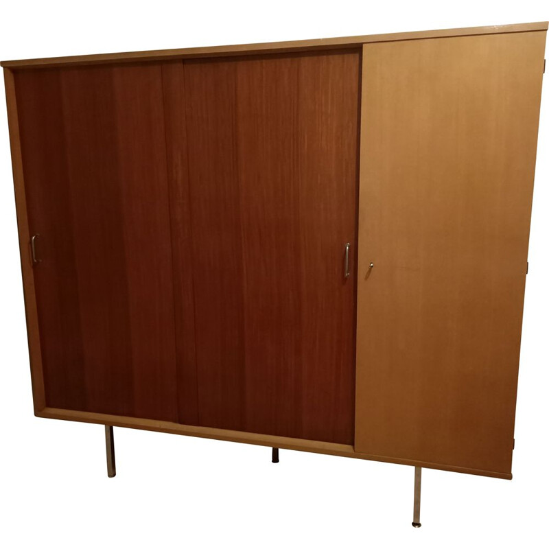 Vintage cabinet with 2 sliding doors by Joseph André