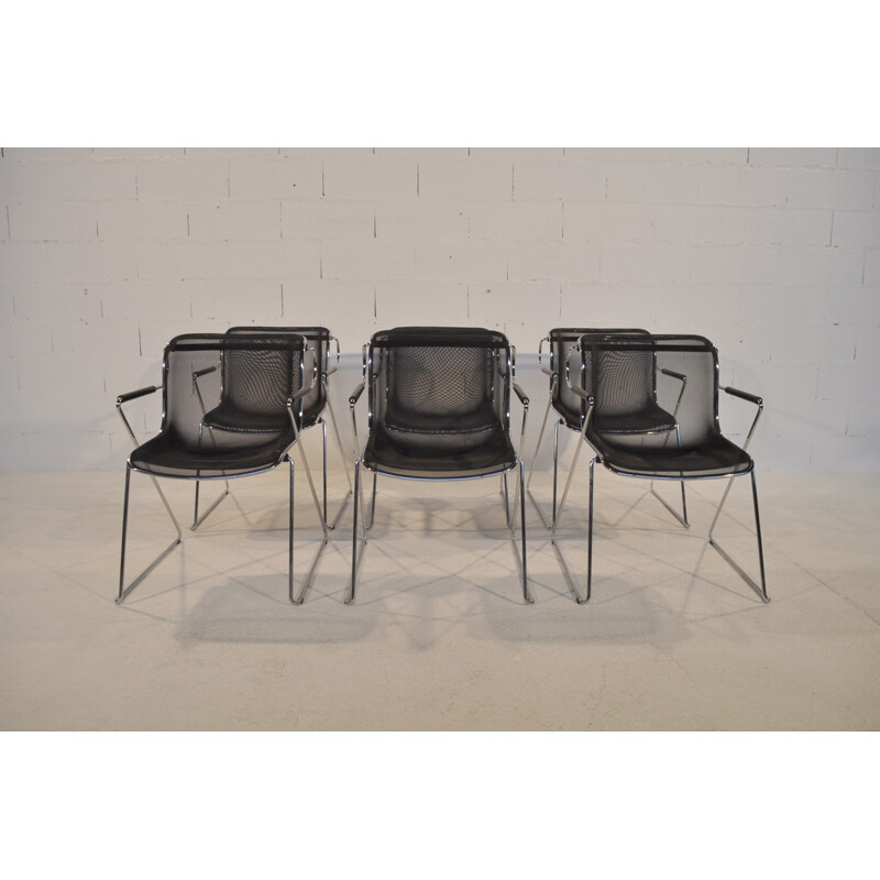 Set of 6 armchair "Penelope", Charles POLLOCK - 1980s