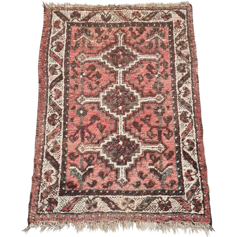 Vintage hand knotted woolen Oriental rug