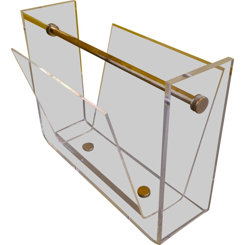 Plexiglass vintage magazine rack