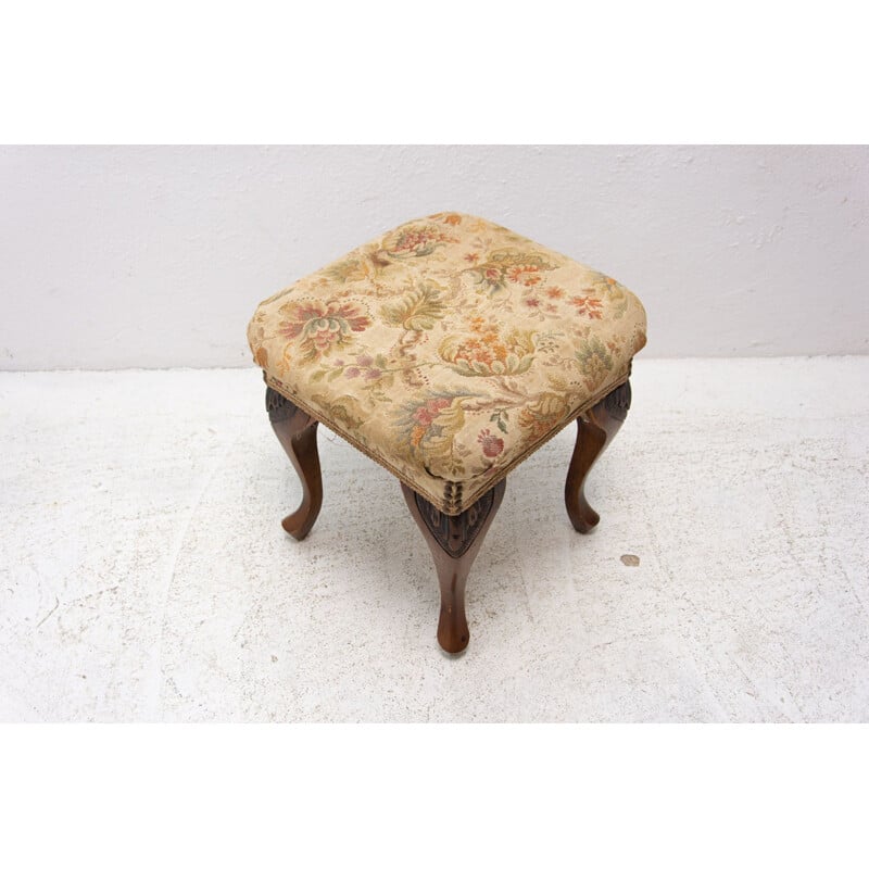 Historicism vintage upholstered footrest, Austria Hungary 1910s