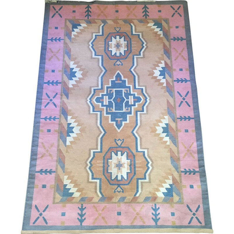 Tapis vintage Kilim couleurs pastels