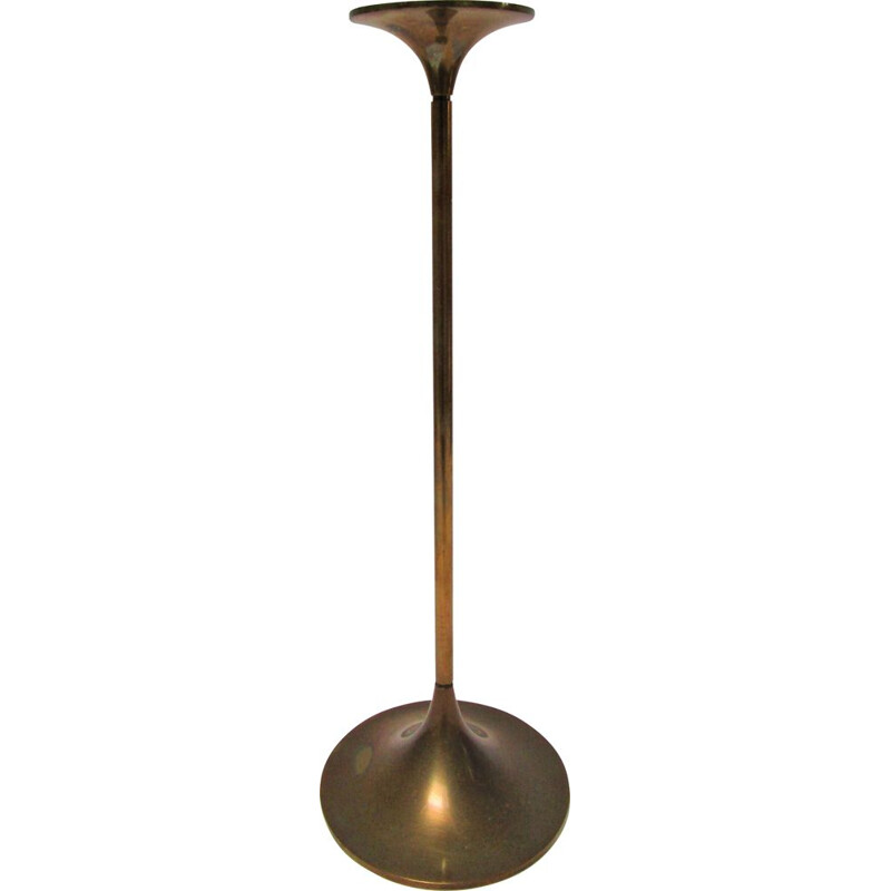 Vintage solid brass candlestick by Max Bruël for Torben Orskov, Denmark 1960