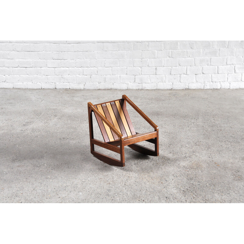 Italian vintage Prototype rocking chair by Pierluigi Ghianda, 1960s