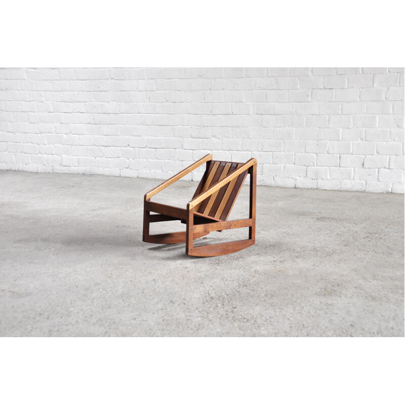 Italian vintage Prototype rocking chair by Pierluigi Ghianda, 1960s