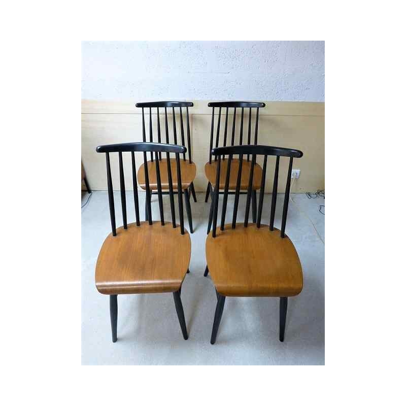 Set of 4 "Fanett"chairs, Ilmari TAPIOVAARA - 1960s