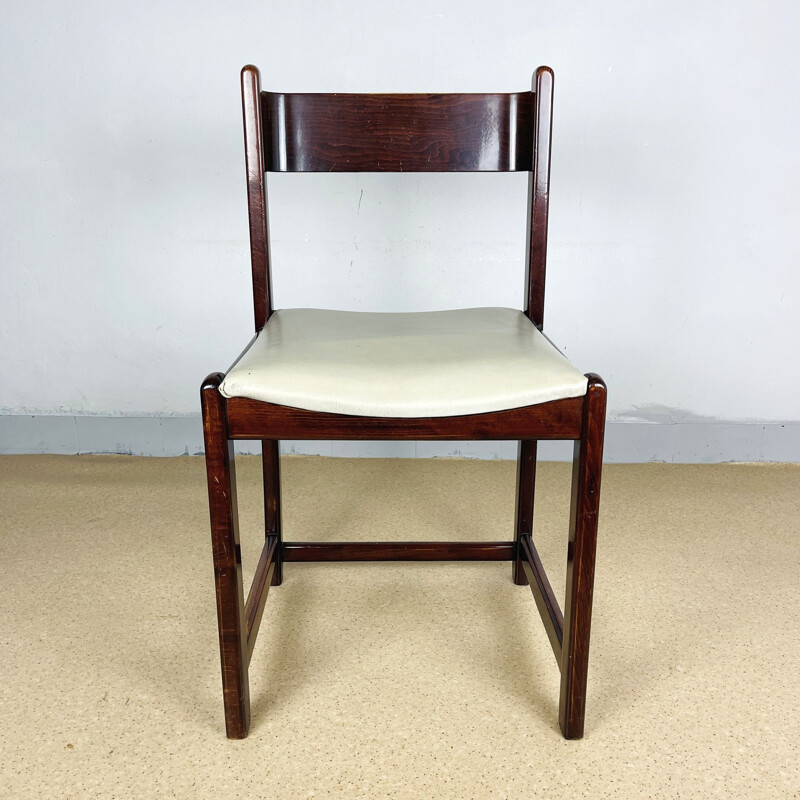 Silla de madera vintage, Italia 1960