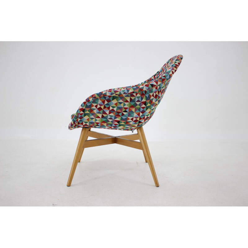 Vintage Shell fauteuil van Miroslav Navratil, Tsjechoslowakije 1960