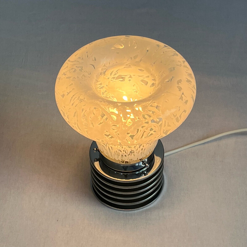 Lámpara de mesa vintage de cristal de murano de Carlo Nason para Mazzega, Italia 1970