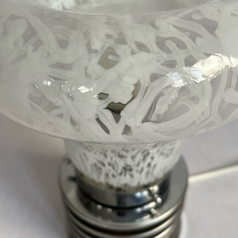 Lampe de table vintage en verre de murano par Carlo Nason pour Mazzega, Italie 1970
