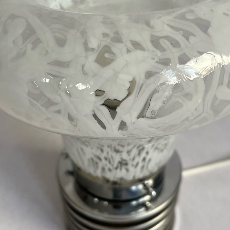 Vintage murano glass table lamp by Carlo Nason for Mazzega, Italy 1970