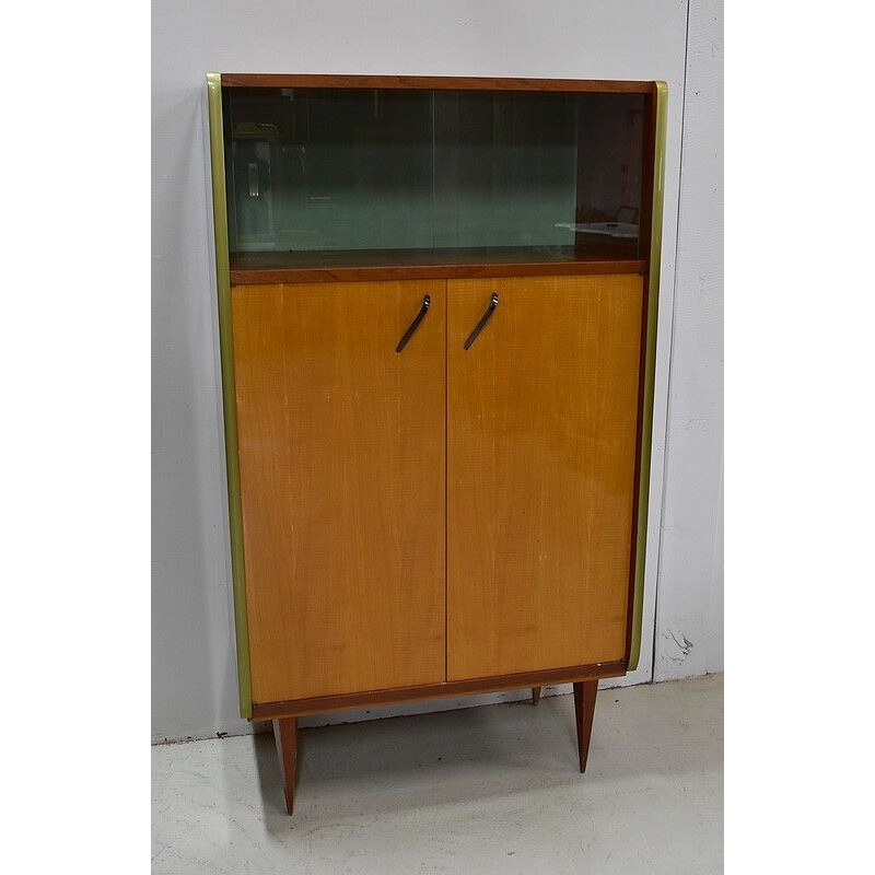 Blond mahogany and light ash vintage furniture, 1950