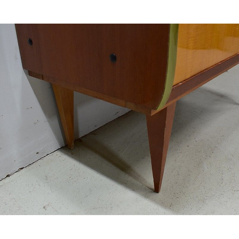 Muebles de época de caoba rubia y fresno claro, 1950