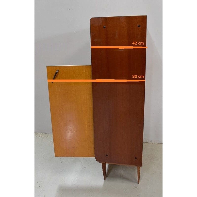 Blond mahogany and light ash vintage furniture, 1950