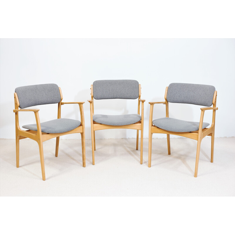 Vintage beechwood armchair by Erik Buch for Odense Maskinsnedkeri