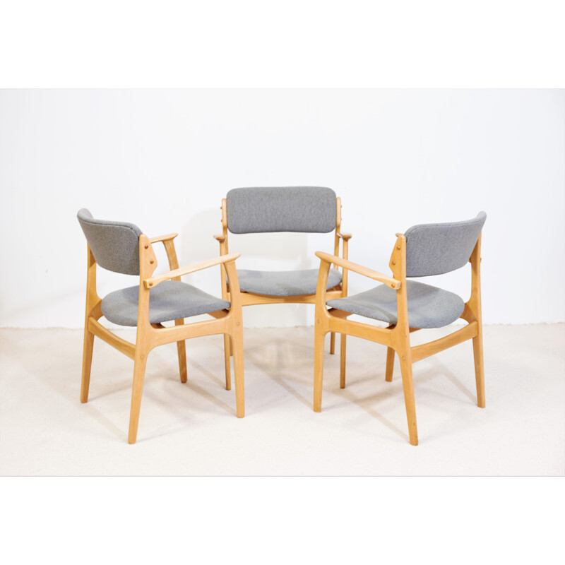 Vintage beechwood armchair by Erik Buch for Odense Maskinsnedkeri