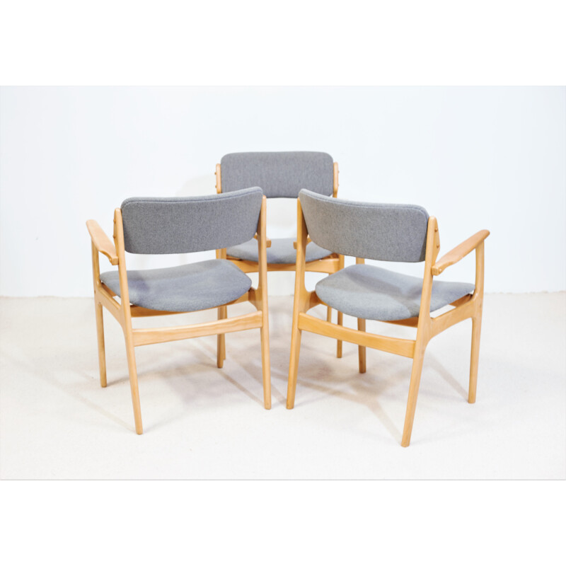 Vintage beechwood armchair by Erik Buch for Odense Maskinsnedkeri