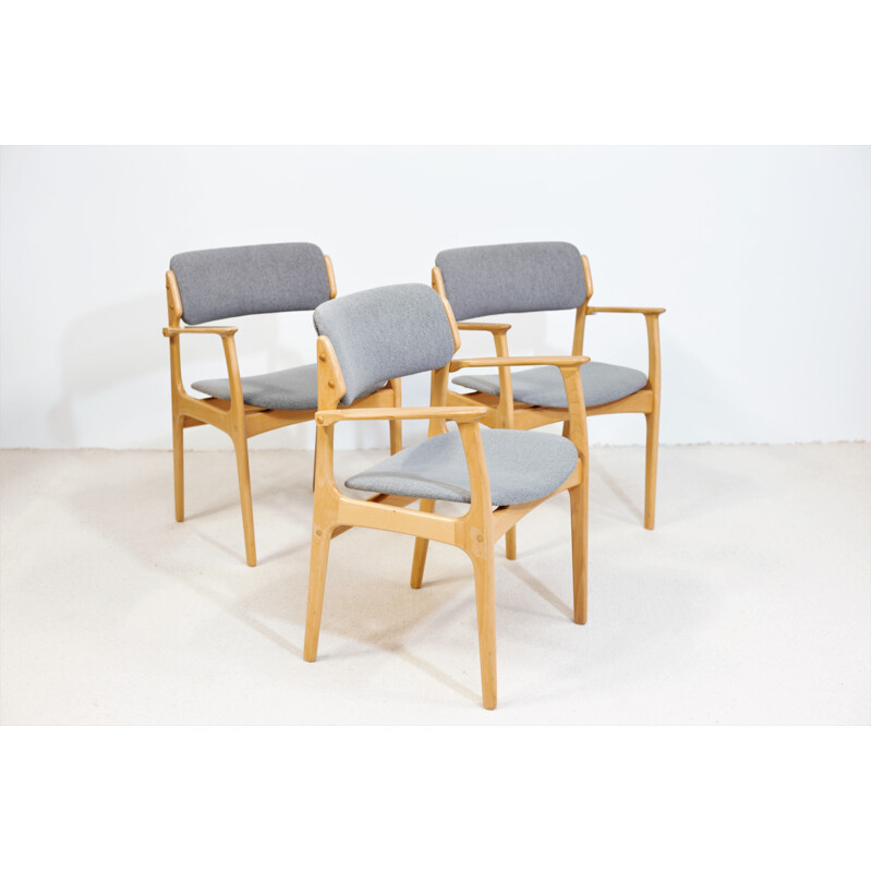 Vintage beechwood armchair by Erik Buch for Odense Maskinsnedkeri