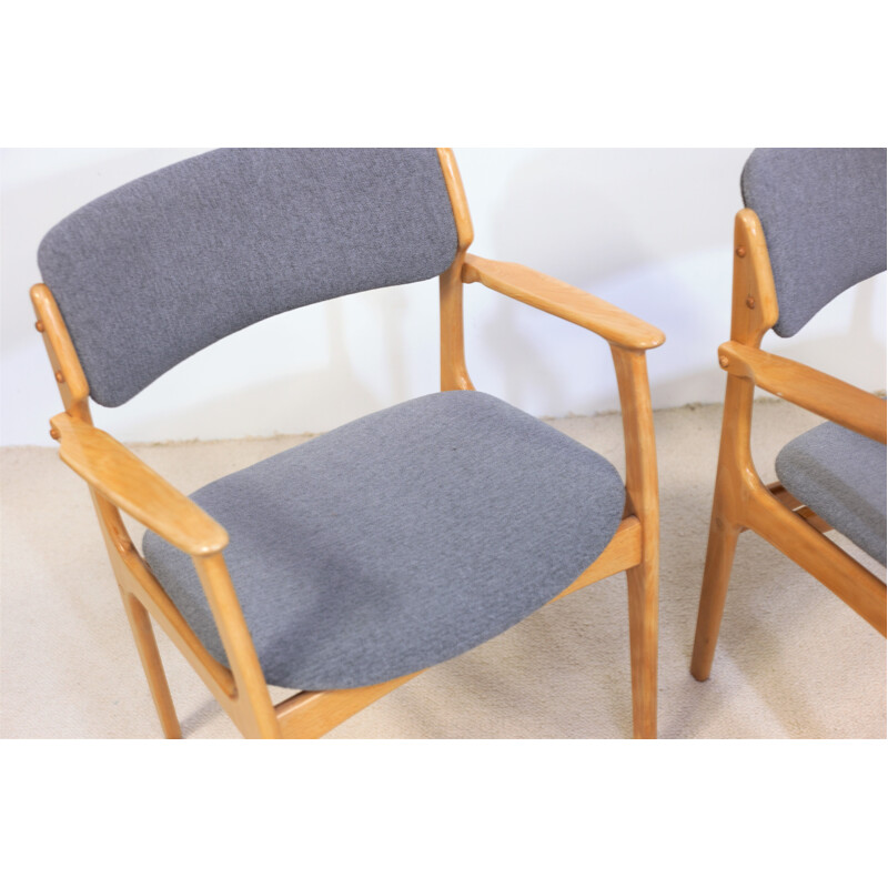 Vintage beechwood armchair by Erik Buch for Odense Maskinsnedkeri