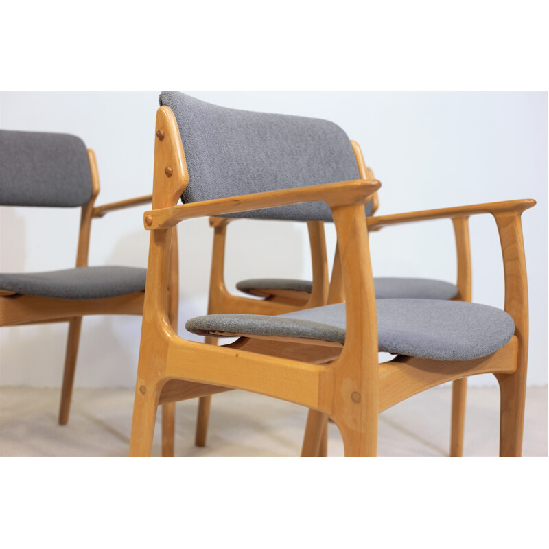Vintage beechwood armchair by Erik Buch for Odense Maskinsnedkeri