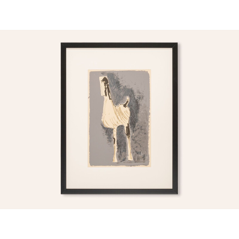 Vintage "Paard" zeefdruk in kleur op zwaar papier door Marino Marini, 1960