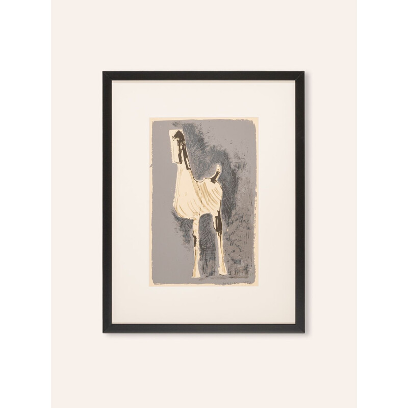 Vintage "Horse" silkscreen in color on heavy paper by Marino Marini, 1960