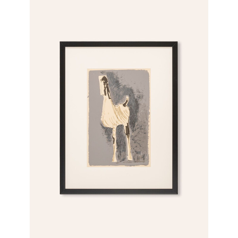 Vintage-Siebdruck "Pferd" in Farbe auf dickem Papier von Marino Marini, 1960