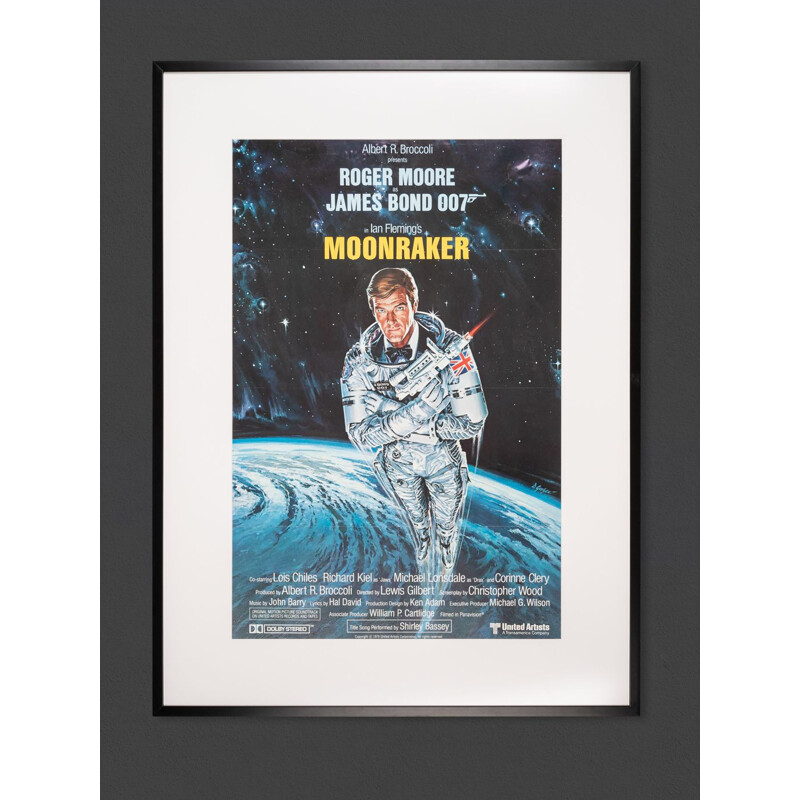 Vintage poster of the movie "Moonraker" by Daniel Goozee, 1979