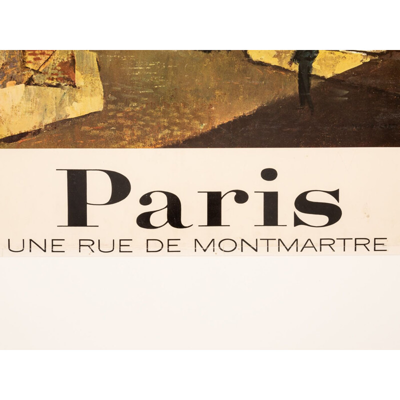 Vintage "Paris - Une Rue de Montmartre" travel poster by Louis Macouillard, 1960s